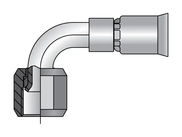 Parker 13991N-12-12 91N Series 13991N Permanent Hose X 90 Elbow JIC Swivel Fittings