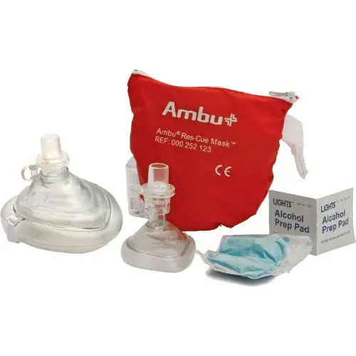 Kemp USA 10-523 Ambu CPR Mask Combo Adult & Child in Soft Pouch Case
