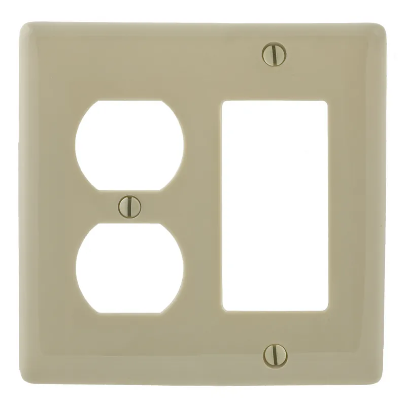 Hubbell Wiring Device-Kellems NP826I HWD Combination Wall Plate Standard 2 Gangs