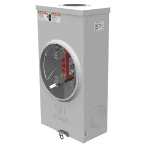 Milbank U7021-RL-KK-BL Meter Socket Ringless 200A 600V 1-Phase 4-Jaw OH Small Hub Opening Horn Bypass Surface-Mount NEMA 3R