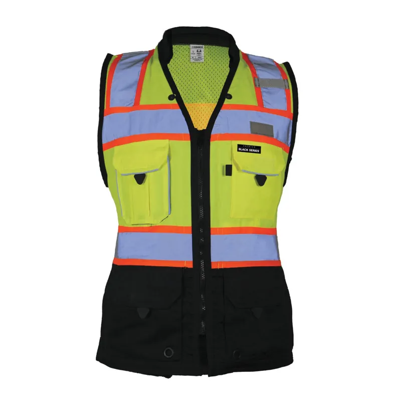 Kishigo S5021XL Premium Black Series XL Lime Women's Heavy Duty Surveyors Vest