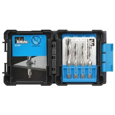Ideal 36-601 Drill Taps, 4 Pieces, For Use With Cordless Drills/Impact Drivers, High Speed Steel