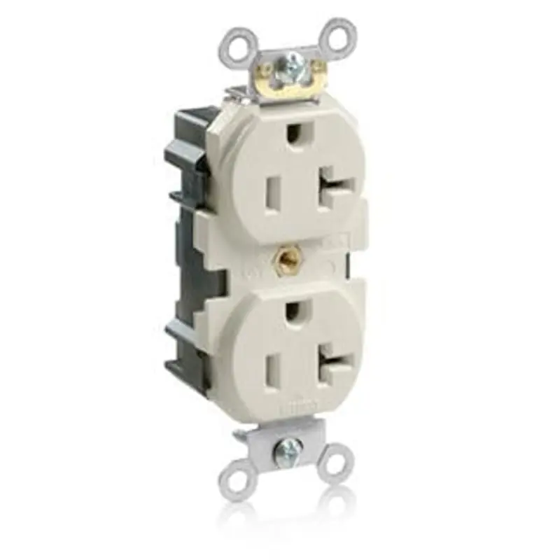 Leviton M5362-ST 20 Amp, 125 Volt, Lev-Lok Straight Blade Receptacle, Light Almond