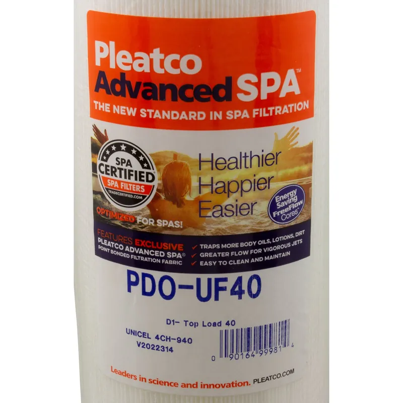 Pleatco PDO-UF40 Cartridge 40sqft ht 1-1/4 SAE b 4-5/8 14-3/4L 3oz
