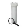 Franklin Water Treatment HJ10-1 High Flow Cartridge Filter Housing, With 1 Inlet/Outlet, Wrench & Pressure Relief, White Sump, For 4-1/2 x 10 Cartridges