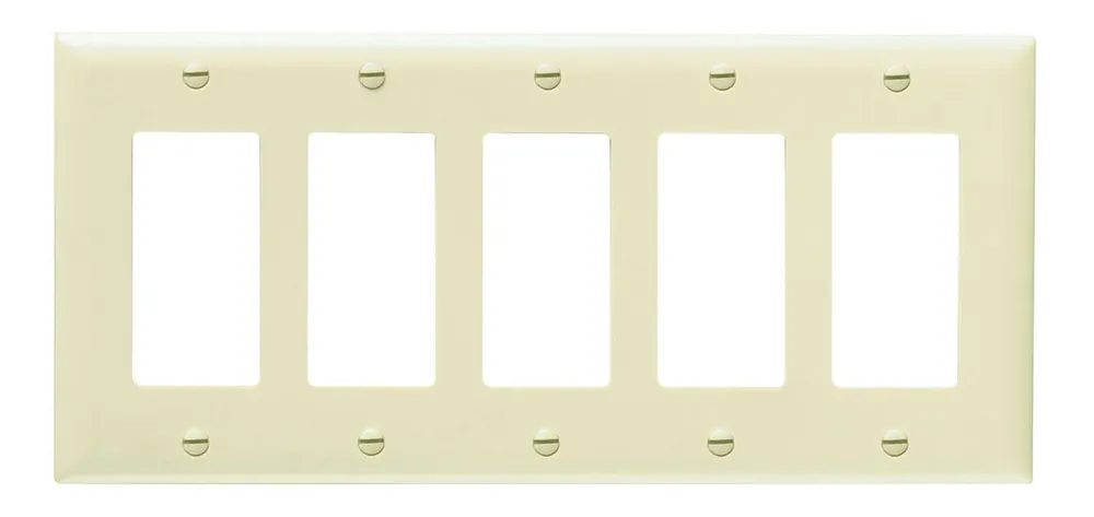 Pass & Seymour TP265-W Decorator Openings, Five Gang, White