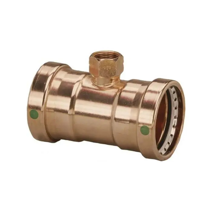 Viega 20868 ProPress XL-C Copper Tee, With Smart Connect & EPDM Sealing, 4 P x 4 P x 2 FPT