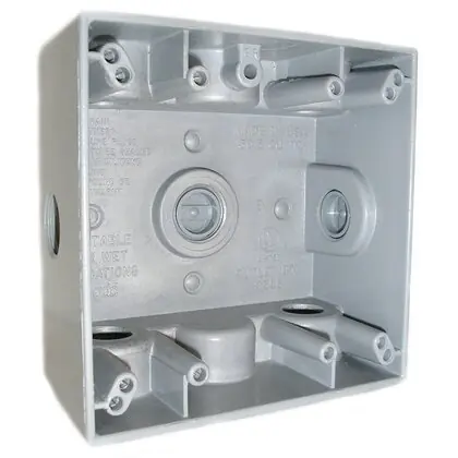 Mulberry 30233 Weatherproof Box 2 Gang (3) 1/2IN Outlets