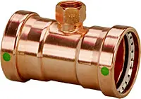 Viega 20883 ProPress XL-C Copper Tee, With Smart Connect & EPDM Sealing, 2-1/2 P x 2-1/2 P x 3/4 FPT