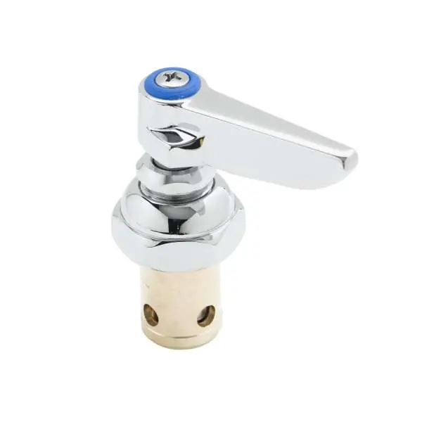 T & S 8837 Eterna Faucet Spindle Assembly, Left Hand (Cold), With Lever Handle, Blue Index, and Screw