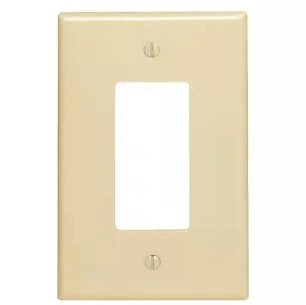Leviton 86601 1-Gang Decora/GFCI Device Wallplate, Oversized, Thermoset, Device Mount, Ivory