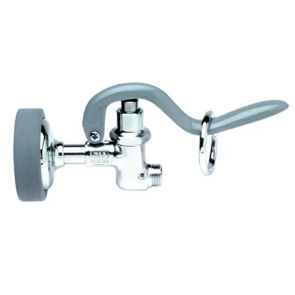 T & S B-0107 Pre-Rinse Spray Valve, With Gray Rubber Bumper & DOE Spray Face, For Heavy-Duty Use in Industrial Kitchens, 1.5 GPM
