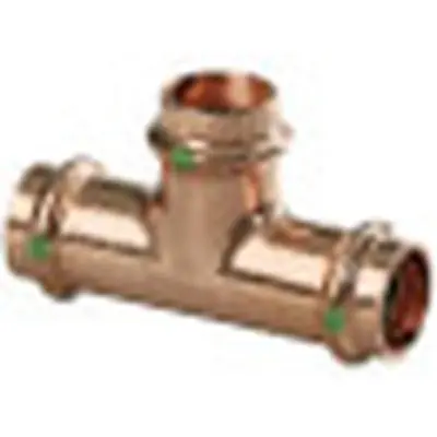 Viega 22268 ProPress Copper Tee With Smart Connect & EPDM Sealing 1-1/4 P x 3/4 P x 1 P