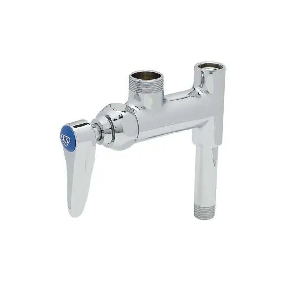 T & S B-0155-LN Add-On Faucet, With Lever Handle, Less Nozzle, Polished Chrome