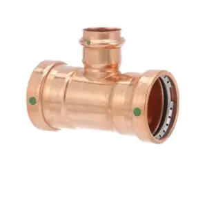 Viega 20803 ProPress 0918XL Copper Tee, With Smart Connect & EPDM Sealing, PxPxP, 2-1/2x2-1/2x1-1/2