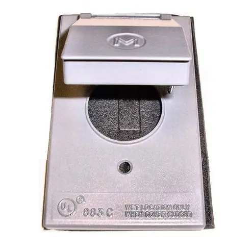 Mulberry 30509 1 Gang, Single Receptacle Weatherproof Cover, Vertical, Gray