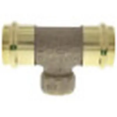 Viega 79775 ProPress Bronze Tee With Smart Connect & EPDM Sealing, Lead-Free, 1-1/4 P x 1-1/4 P x 3/4 FPT