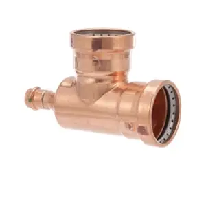 Viega 20684 ProPress 0918XL Copper Tee, With Smart Connect & EPDM Sealing, PxPxP, 2-1/2x3/4x2-1/2