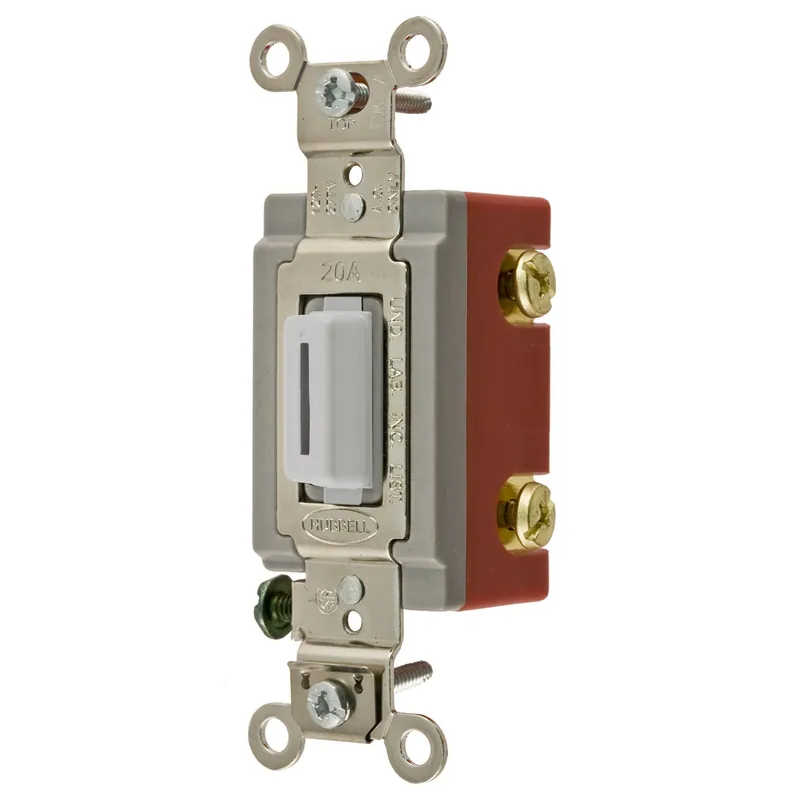 Hubbell Wiring HBL1221LW SP TOG; IND GRD; 20A