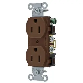 Hubbell Wiring Device-Kellems 5252AB HWD 1-Phase Duplex Grounding Heavy Duty Standard 125 VAC 15 A 2 Poles 3 Wires
