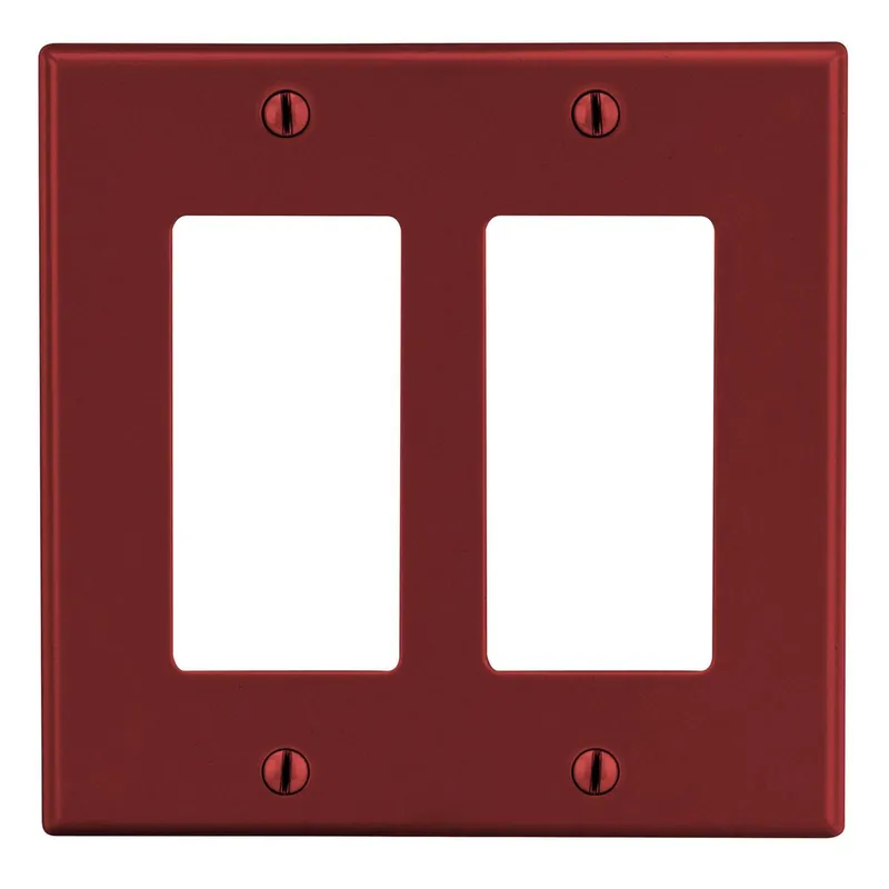 Hubbell Wiring Device-Kellems P262R Wallplate, 2-Gang, 2 Decorator Red