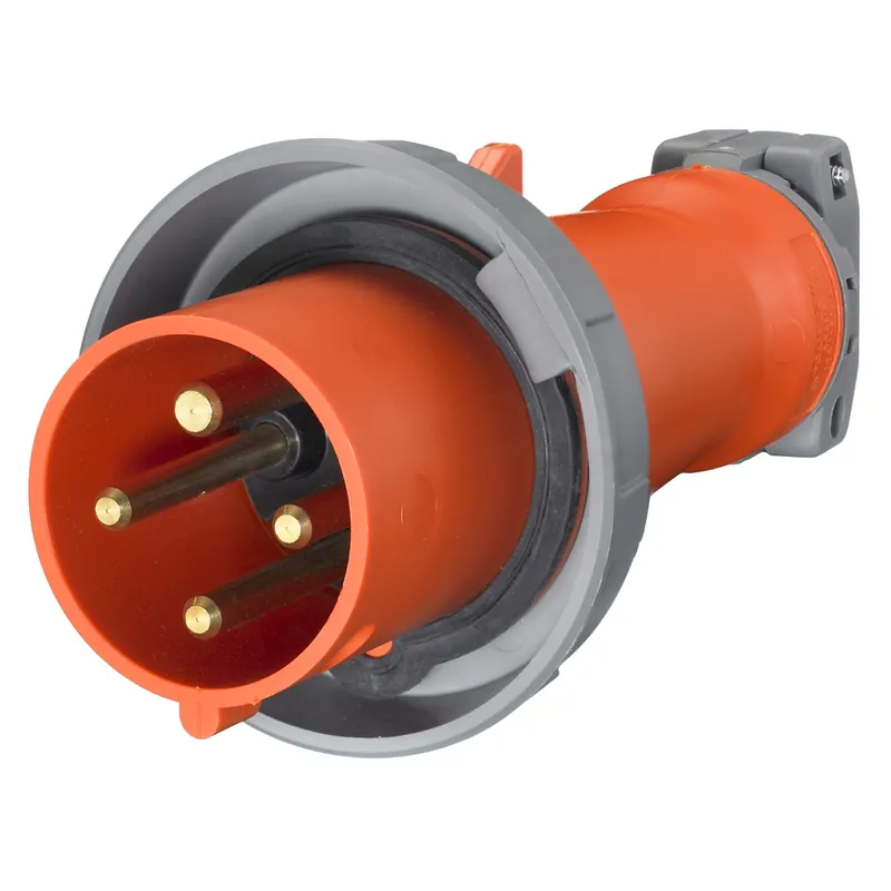 Hubbell HBL4100P12W 100amp 3-Pole 4-Wire 125/250V Pin & Sleeve Plug IEC Watertight