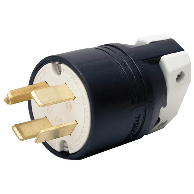 Hubbell HBL9461C 60 Amp 125/250 Volt 3-Pole 4-Wire NEMA 14-60P Black Nylon Straight Blade Plug
