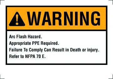 Ideal Industries 44-892 NEC Arc Flash Warning 3-1/2 x 5 Pack of 5