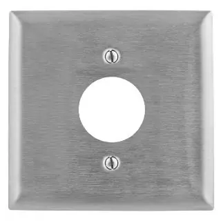 Hubbell Wiring Device-Kellems SS749 Standard Receptacle Wall Plate 2 Gangs 302/304 Stainless Steel