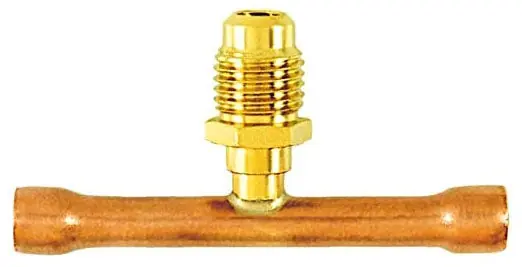 C&D Valve CD8414 1/4 x 1/4 x 1/4 Soldered x Soldered x Male Flare Copper Straight Access Tee (2 per Pack)