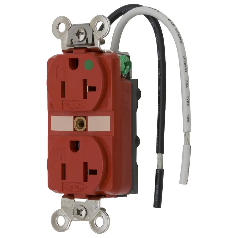 Hubbell Wiring Device-Kellems HBL8300SGRA 20 Amp 125 Volt Straight Blade Duplex Receptacle NEMA 5-20R