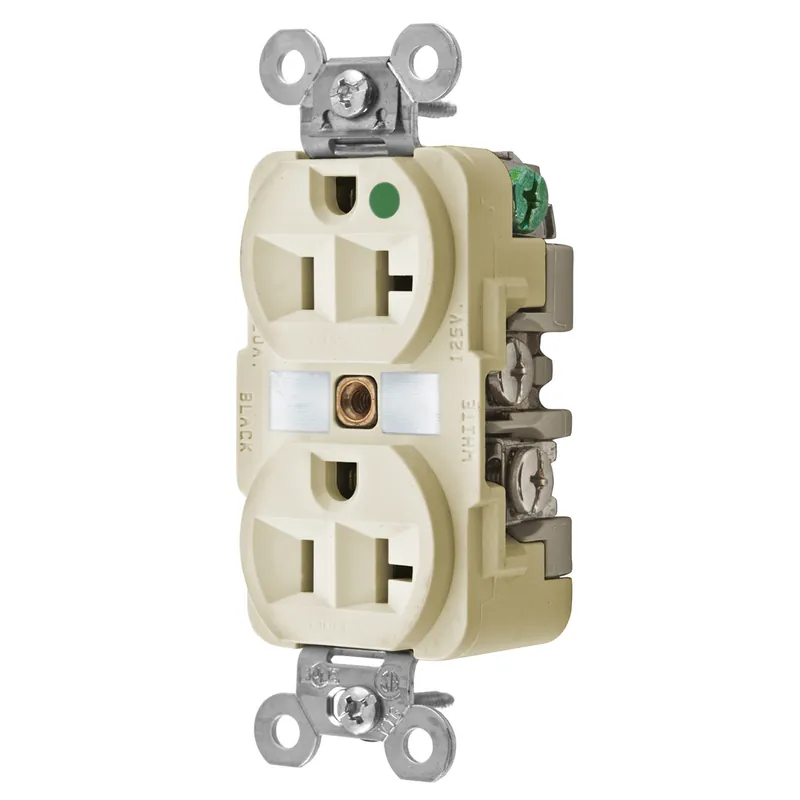 Hubbell HBL8300I Hospital Grade Duplex Receptacle 20A 125V NEMA 5-20R