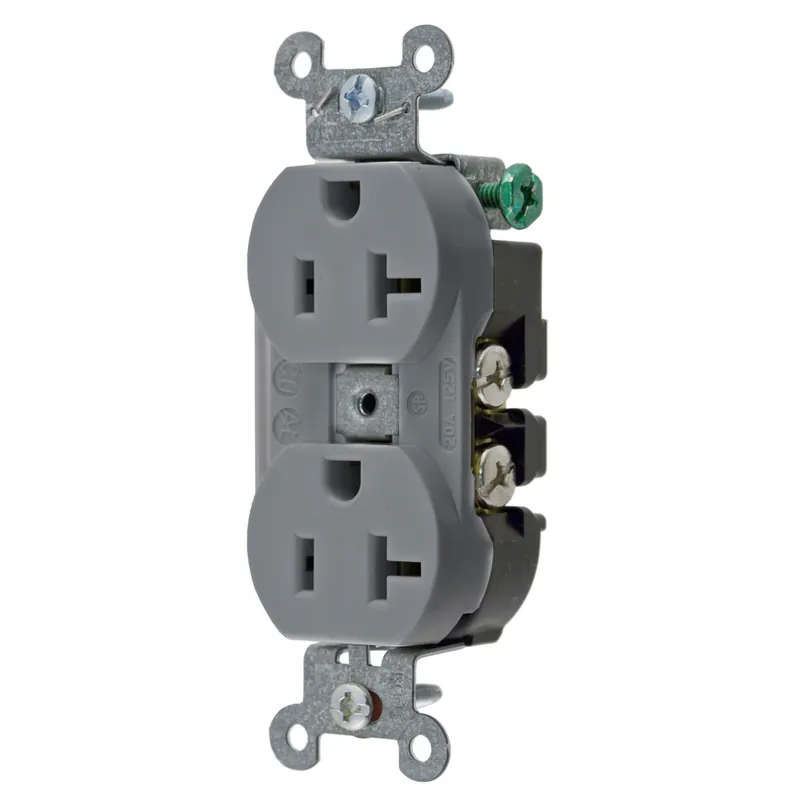 Hubbell Wiring Device-Kellems 5352AG Hubbell 5352A-G Gray 20A 125V Duplex Receptacle