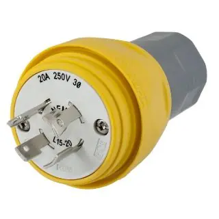 Hubbell Wiring Device-Kellems HBL26W75 3-Phase Watertight Locking Plug 250 VAC 20 A NEMA L15-20P