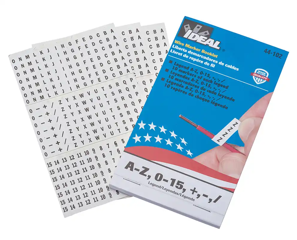 Ideal Industries 44-102 Wire Marker Book A-Z, 0-15, +, - / Replacement MPN