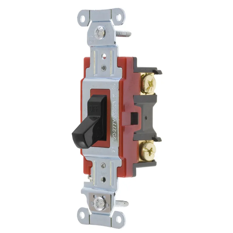 Hubbell 1221BK Hubbell-PRO Single Pole Toggle Switch, 20A 120/277V, Black