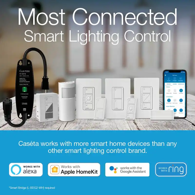 Caseta P-PKG1WS-WH Caseta Smart Switch
