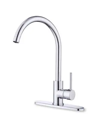 Everflow RTV-K10C Tavo Single Handle Kitchen Faucet With Optional Deck Plate Chrome