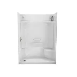 AKER 142042-L-000-002 KDS 3460 Series Alcove Shower (Four-Piece), With Left-Hand Seat & Right Drain