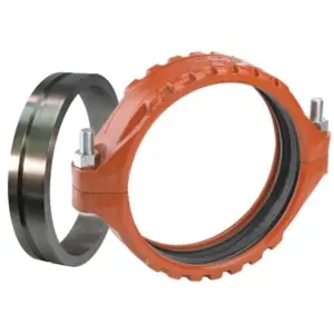Victaulic W140077PE1 W77 Orange Enamel Painted Ductile Iron Flexible Coupling With Grade E Gasket, 14 IN, 20.63 IN L, Grooved