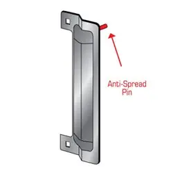 PRO-LOK ELP-240-1-S Door Latch Protector, 13 Length x 3-5/8 Width, Steel, Stainless Steel, With 1 Pin, For Out-Opening Door