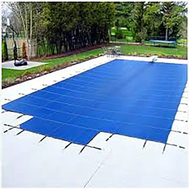 HPI DU163258S Standard Blue Mesh Safety Cover - 16 x 32 with 8' Center End Step
