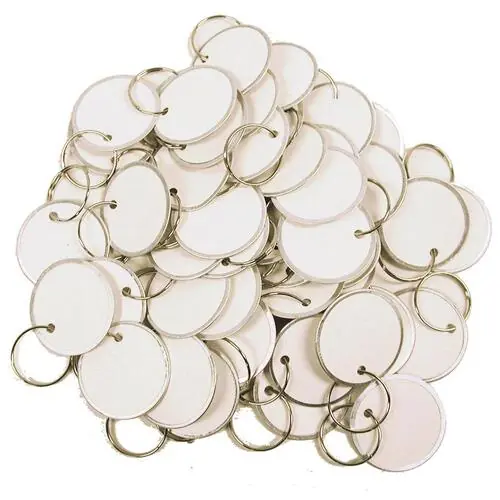 PRO-LOK K851 Paper Tag Key Chain 1.25 Diameter 15 Each Per Card