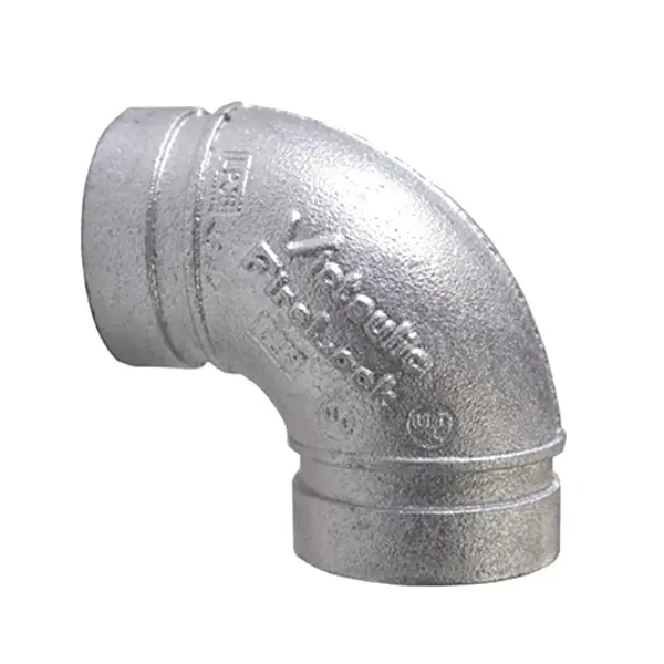 Victaulic F080001G00 FireLock 001 Hot Dipped Galvanized Ductile Iron 90 deg Elbow 8 in Grooved