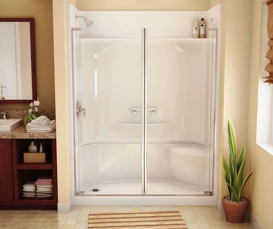 AKER 5227 KDS 3460 Series Alcove Shower Four-Piece Right-Hand Seat and Left Drain