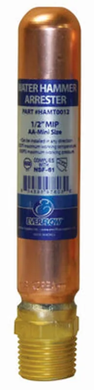 Everflow HR-B-34MPT-NL 3/4 M.P.T. TYPE B WATER HAMMER ARRESTER LEAD FREE
