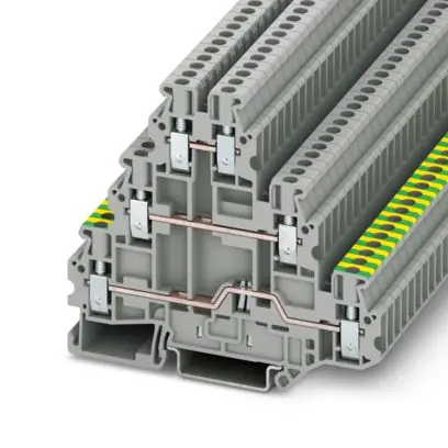 Phoenix Contact 3214301 Ground Terminal Block Screw Connection 26-12 AWG 5.2mm W Grey