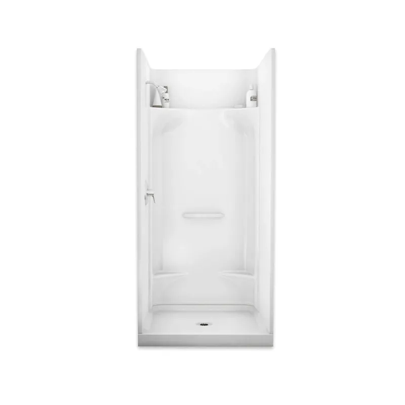 Aker 142024-000-002 KDS 3636 Series Alcove Shower Four-Piece Center Drain Gelcoated Fiberglass White 36 X 36