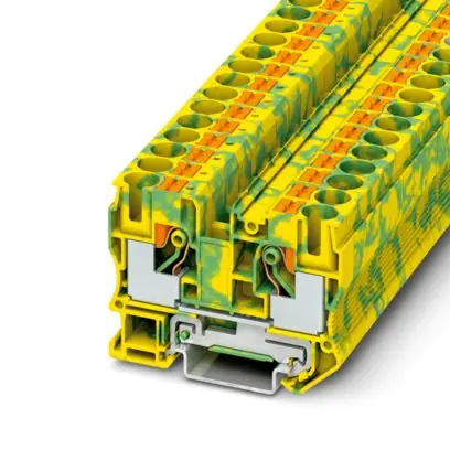 Phoenix Contact 3212131 Ground Terminal Block Push In Connection 20-6 AWG 10.2mm W Green/Yellow