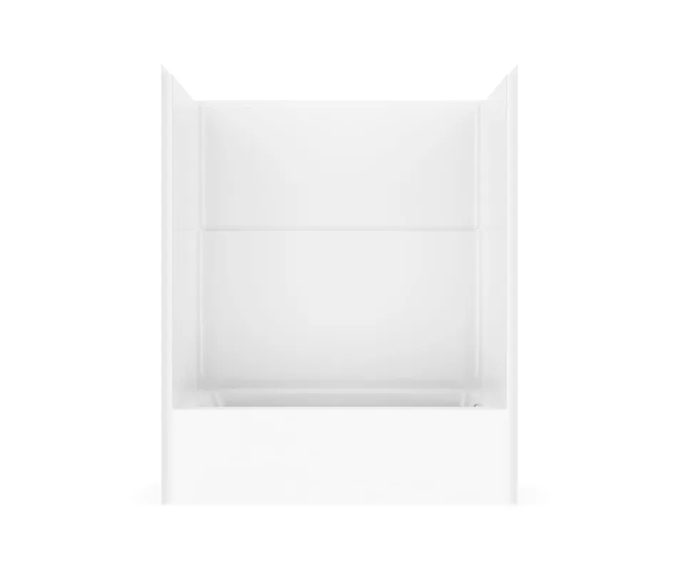 AKER 141489-000-002-001 Icon TS6032 AcrylX Alcove One-Piece Tub Shower, Left Hand Drain, White, 60 x 32-3/4 x 74-1/4